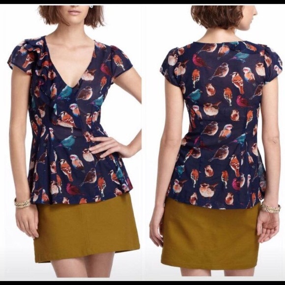 Meadow Rue Tops - Anthropologie- Meadow Rue - Animal Kindom bird top